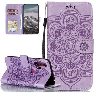 Phone Case for Moto Edge Plus, Moto Edge Plus Flip Case Embossing Mandala